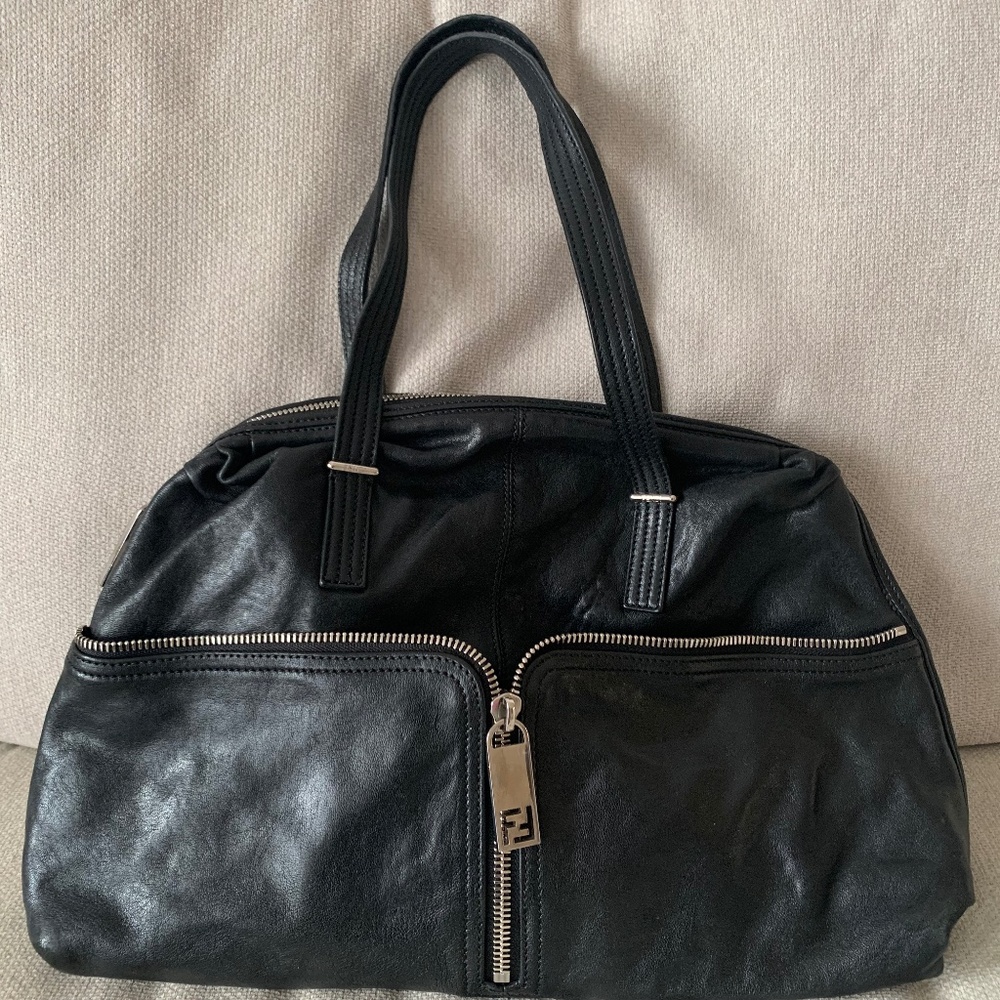 Large Fendi Bowling Bag in Black